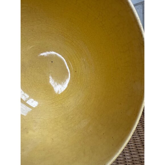 Vintage 30's McCoy Yellow Ribbed Mixing Bowl 7" Farmhouse Primitive - Picture 9 of 11